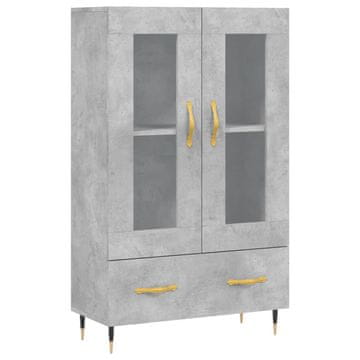 Vidaxl Visoka omara betonsko siva 69,5x31x115 cm inženirski les