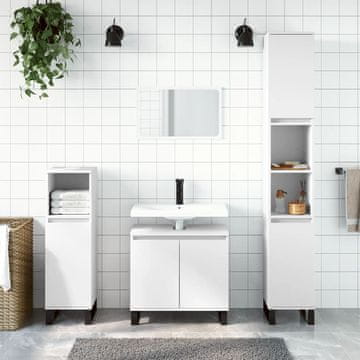 Vidaxl vidaXL Kopalniška omarica, bela, 30x30x190 cm, material na osnovi lesa