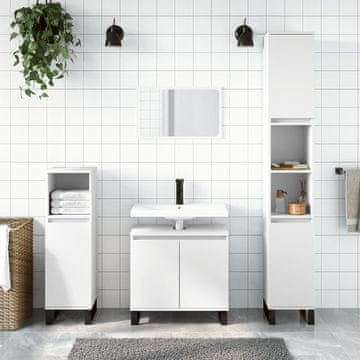 Vidaxl vidaXL Kopalniška omarica, bela, 58x33x60 cm, material na osnovi lesa