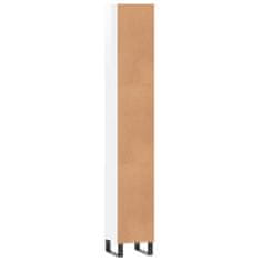 shumee Kopalniška omarica visok sijaj bela 30x30x190 cm inženirski les