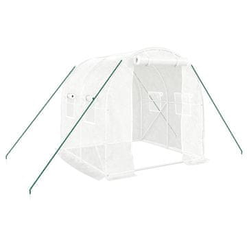 Vidaxl Rastlinjak z jeklenim okvirjem bel 4 m² 2x2x2 m