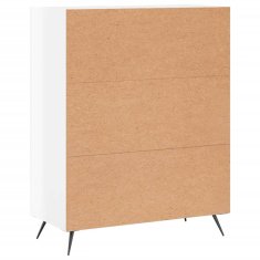 Vidaxl Komoda visok sijaj bela 69,5x34x90 cm inženirski les
