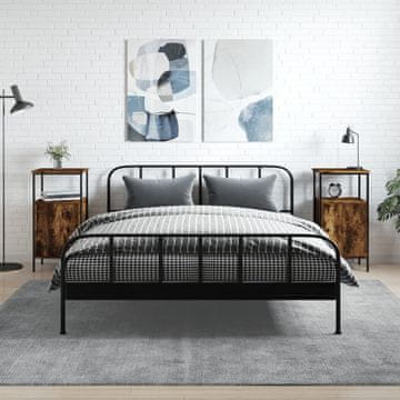 Vidaxl vidaXL Nočne omarice, komplet 2 kosov, dimljen hrast, 41x31x80 cm