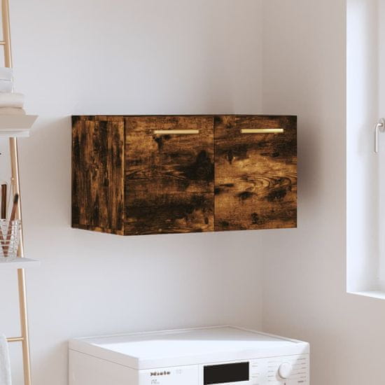 Vidaxl Stenska omarica dimljeni hrast 60x36,5x35 cm inženirski les