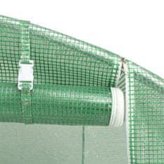 Vidaxl Rastlinjak z jeklenim ogrodjem zelen 144 m² 24x6x2,85 m