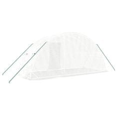 Vidaxl vidaXL Rastlinjak z jeklenim okvirjem, bel, 10 m², 5x2x2,3 m