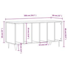 Vidaxl Omarica za gramofonske plošče siva sonoma 100x38x48 cm inž. les