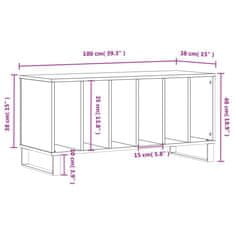 Vidaxl Omarica za gramofonske plošče črna 100x38x48 cm inženirski les
