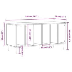 Vidaxl Omarica za gramofonske plošče bela 100x38x48 cm inženirski les