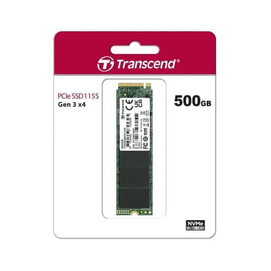 Transcend 115S SSD disk, M.2 NVMe, Gen3x4, TLC, 500GB (TS500GMTE115S)