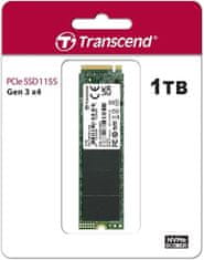 Transcend 115S SSD disk, M.2 NVMe, Gen3x4, TLC, 1TB (TS1TMTE115S)