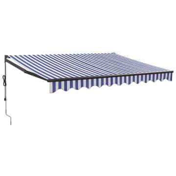 Vidaxl Avtomatsko zložljiva tenda modra in bela 3x2,5 m