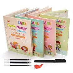 Mormark Paket 4 zvezkov za učenje pisanja za večkratno uporabo; 4x knjižica z vajami + pisalo | COPYLINE