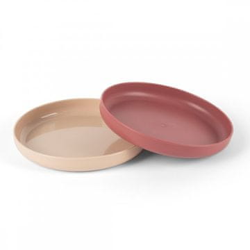 Dantoy tiny Bio krožnik Nude/Red 2ks 0m+