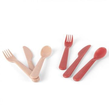 Dantoy tiny Bio jedilni pribor Nude/Red 2ks 0m+
