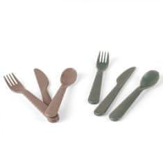 Dantoy Drobni Bio jedilni pribor Olive/Mocca 2 kosa 0m+