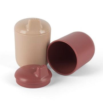 Dantoy tiny Bio skodelice s pokrovom Nude/Red 2ks 0m+