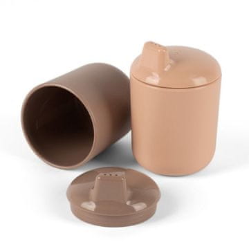 Dantoy tiny Bio skodelice s pokrovom Nude/Mocca 2ks 0m+