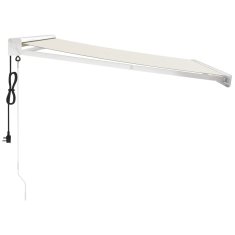 Vidaxl Zložljiva tenda krem 3,5x2,5 m blago in aluminij