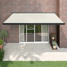 Vidaxl Zložljiva tenda krem 4,5x3 m blago in aluminij