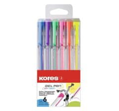 Kores K11 Pen Neon - komplet 6 neonskih barv (modra, zelena, oranžna, rumena, roza, vijolična)