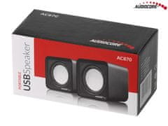 AUDIOCORE AC870 B 43398 Računalniški zvočniki 6W USB Srebrna in črna