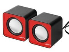 AUDIOCORE AC870 R 43397 Računalniški zvočniki 6W USB Rdeča in črna