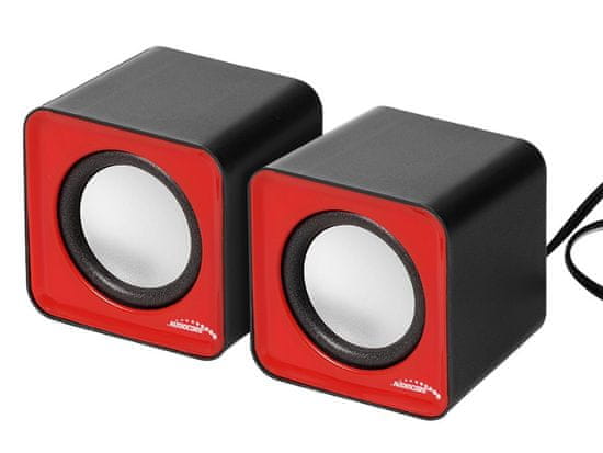 AUDIOCORE AC870 R 43397 Računalniški zvočniki 6W USB Rdeča in črna