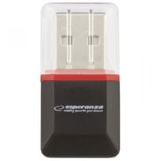 Esperanza EA134K Čitalnik kartic USB micro SD črn Esperanza