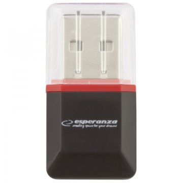 Esperanza EA134K Čitalnik kartic USB micro SD črn Esperanza