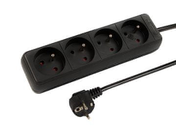 Blow 98-063# PR-470p napajalni podaljšek 4-vtičnice z ozemljitvijo 1,5m črn 3x1,5mm