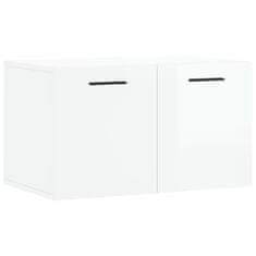Vidaxl Stenska omarica visok sijaj bela 60x36,5x35 cm inženirski les