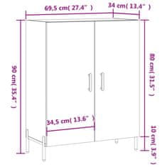 Vidaxl Komoda bela 69,5x34x90 cm inženirski les