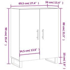 Vidaxl Komoda črna 69,5x34x90 cm inženirski les