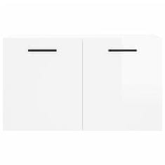 Vidaxl Stenska omarica visok sijaj bela 60x36,5x35 cm inženirski les