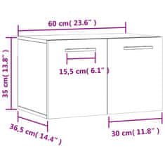 Vidaxl Stenska omarica betonsko siva 60x36,5x35 cm inženirski les