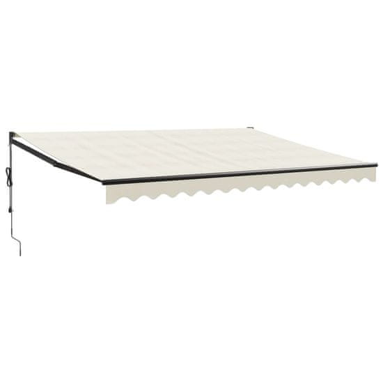 Vidaxl Zložljiva tenda krem 4,5x3 m blago in aluminij
