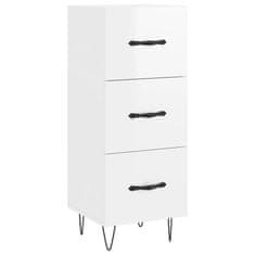 Vidaxl Visoka omara visok sijaj bela 34,5x34x180 cm inženirski les