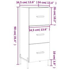 Vidaxl Komoda dimljeni hrast 34,5x34x90 cm inženirski les