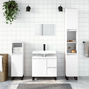 Vidaxl vidaXL Kopalniška omarica, bela, 65x33x60 cm, material na osnovi lesa