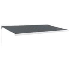 Vidaxl Ročna tenda 5 x 3 m Antracit 100% poliester