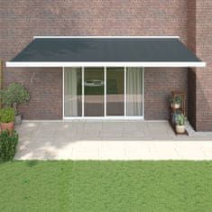 Vidaxl Ročna tenda 5 x 3 m Antracit 100% poliester