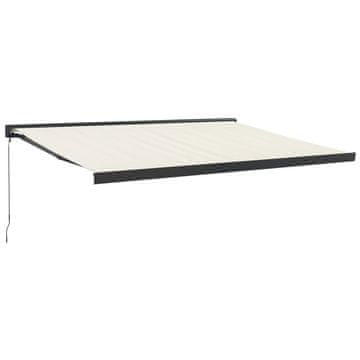 Vidaxl Ročna tenda 4 x 3 m Krem 100% poliester