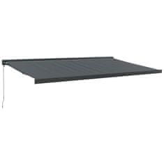 Vidaxl Zložljiva tenda antracitna 5x3 m blago in aluminij