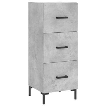 Vidaxl Komoda betonsko siva 34,5x34x90 cm inženirski les