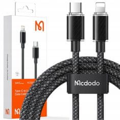 Mcdodo MCDODO POLNILEC USB-C LIGHTNING KABEL ZA IPHONE 11 12 13 14 PRO 1M ČRN