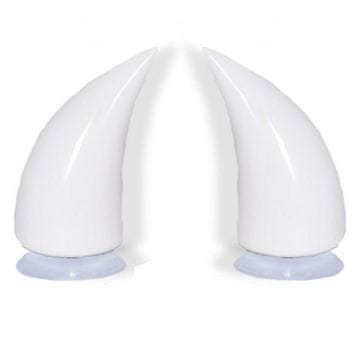 Northix Dekor za motoristično čelado - beli hudičevi rogovi