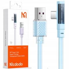 Mcdodo Kabel USB-C, kotni, zmogljiv, superhiter, Mcdodo, 100 W, 1,8 m, modri CA-3425
