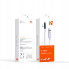 Mcdodo MCDODO KOTNI USB-C KABEL ZA HITRO POLNJENJE USB TIPA C 6A 100W VIJOLIČNA 1M