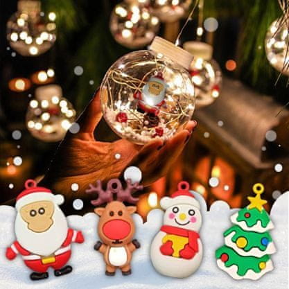 HOME & MARKER® Božična dekoracija v obliki zavese s svetlečimi kroglicami | XMASBALL